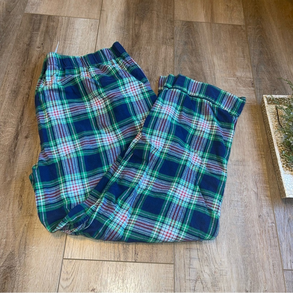 Lands' End Blue Plaid Pajama Pants women’s XL